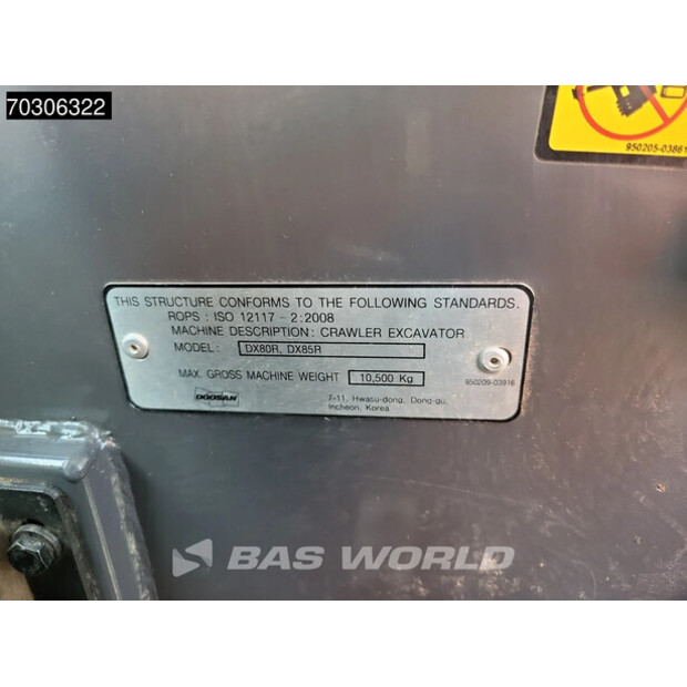 2021 Doosan DX85R-3-44945905