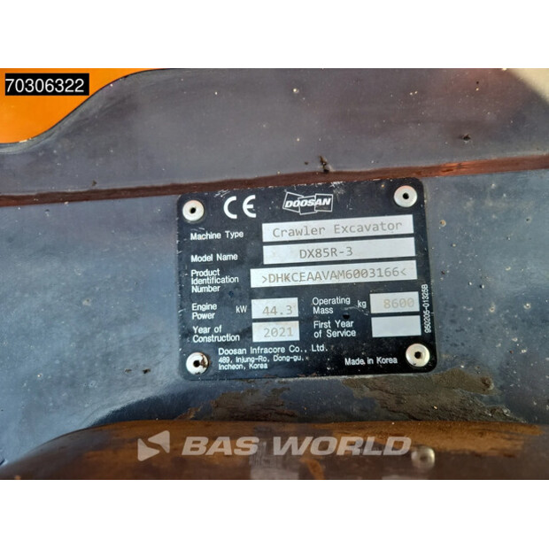 2021 Doosan DX85R-3-44945908