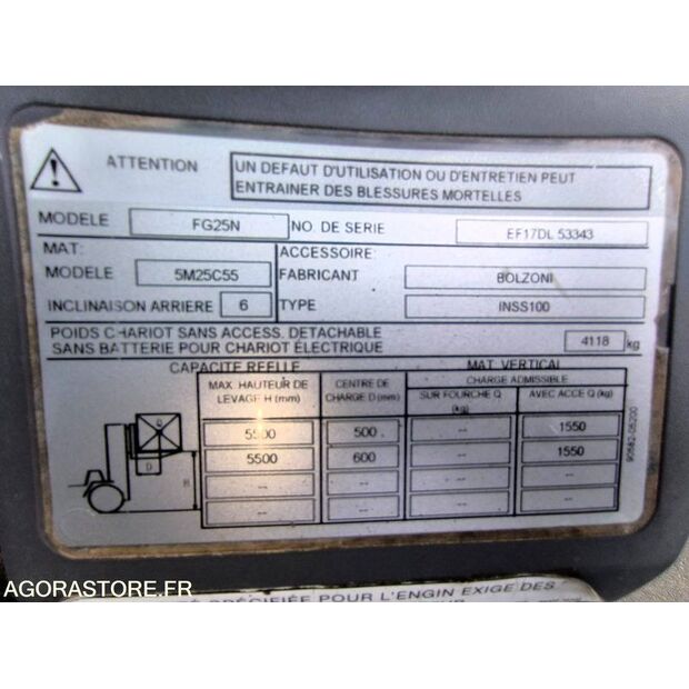 2011 ميتسوبيشي FG25N-45004952