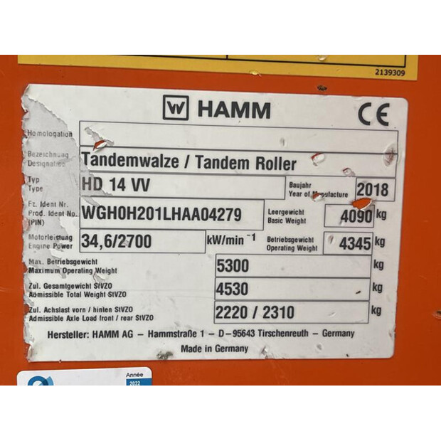 2018 HAMM HD 14 VV-45010801