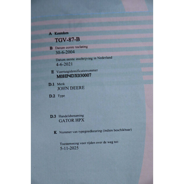 2004 JOHN DEERE GATOR HPX-45014580