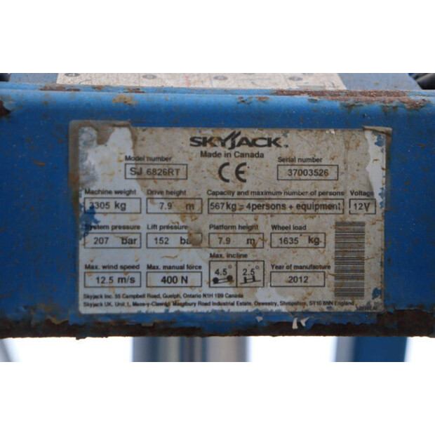 2012 SkyJack SJ 6826RT-45054924