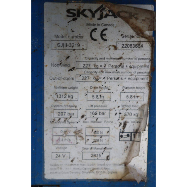 2015 SkyJack SJ3219-45054993