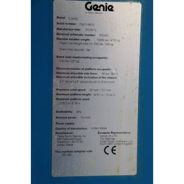 2013 Genie Z-34/22-45055397