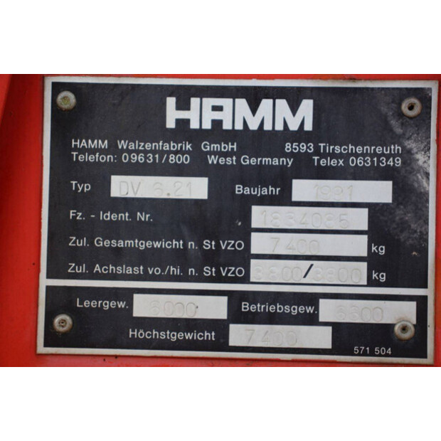 1991 HAMM DV6.21-45056909