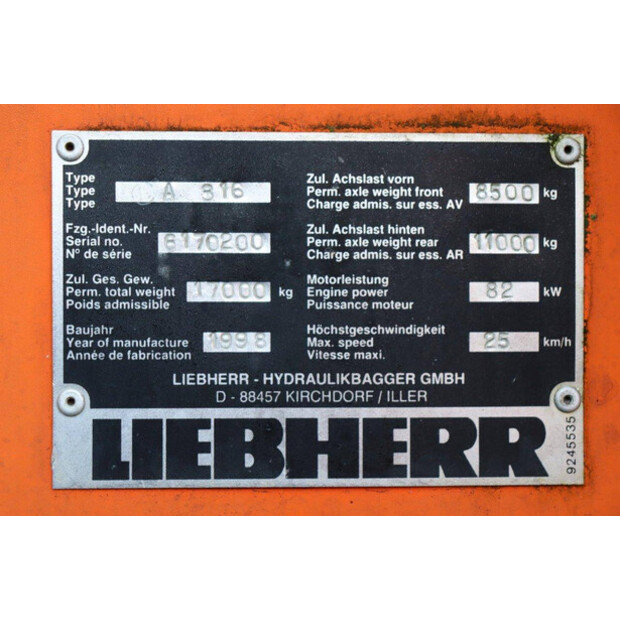 1998 Liebherr A316-45058054