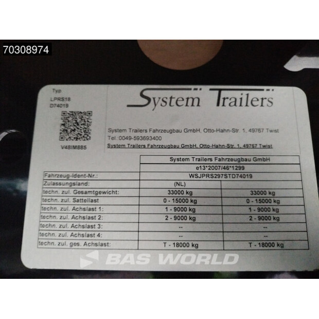 2026 SYSTEM TRAILERS LPRS18-45130307