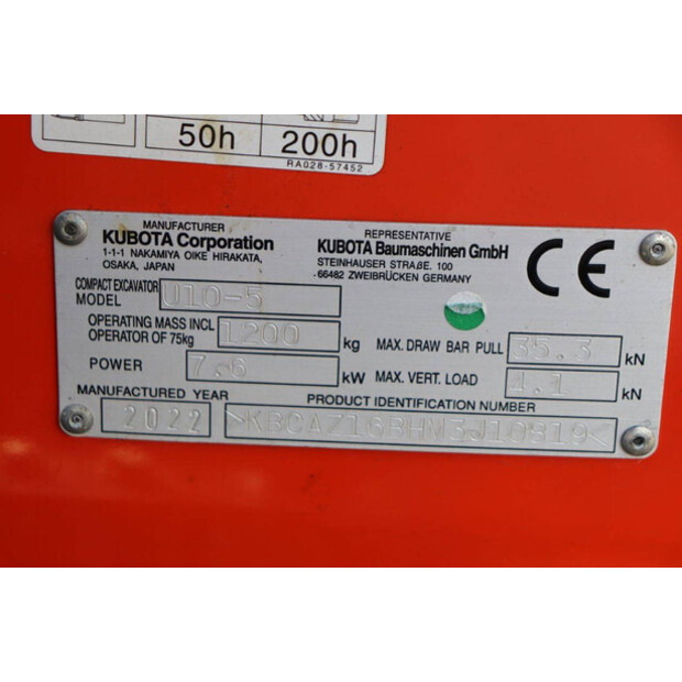 2022 KUBOTA U10-5-45189326