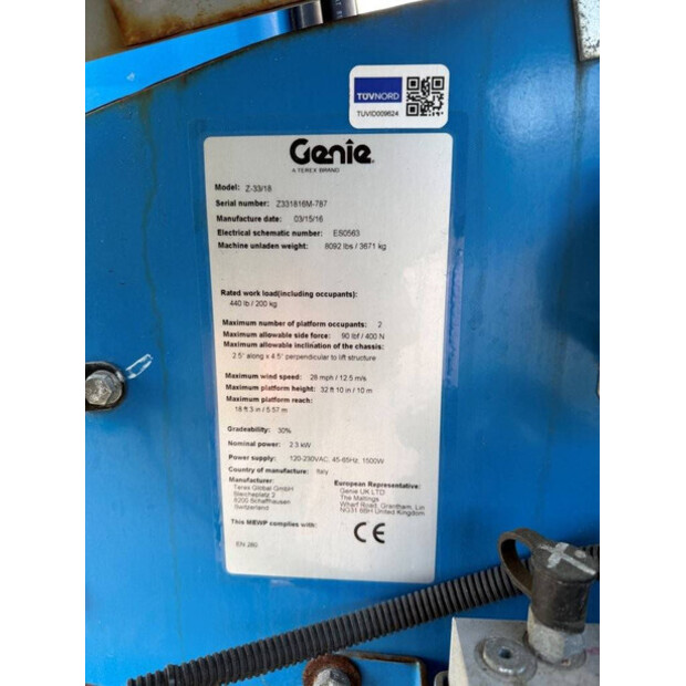 2016 Genie Z-33/18-45193612