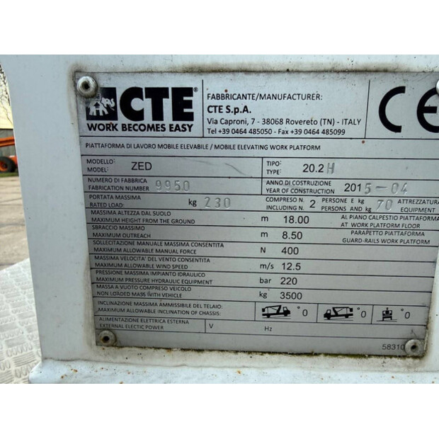 2015 CTE ZED 20.2H-45193696