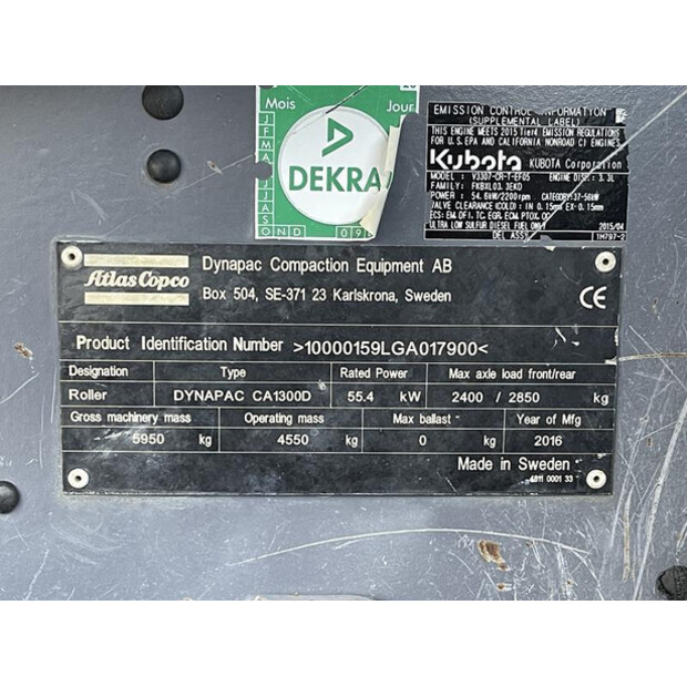 2016 DYNAPAC ATLAS COPCO CA1300D-45283171