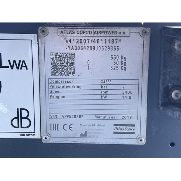 2018 Atlas-Copco XAS38KD-45284160