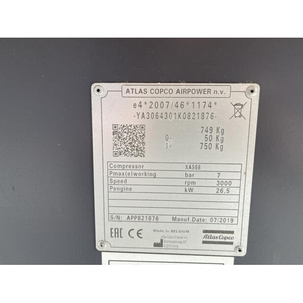 2019 Atlas-Copco XAS 68 KD-45307844
