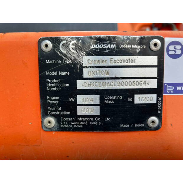 2010 دووسان DX170W-45331052