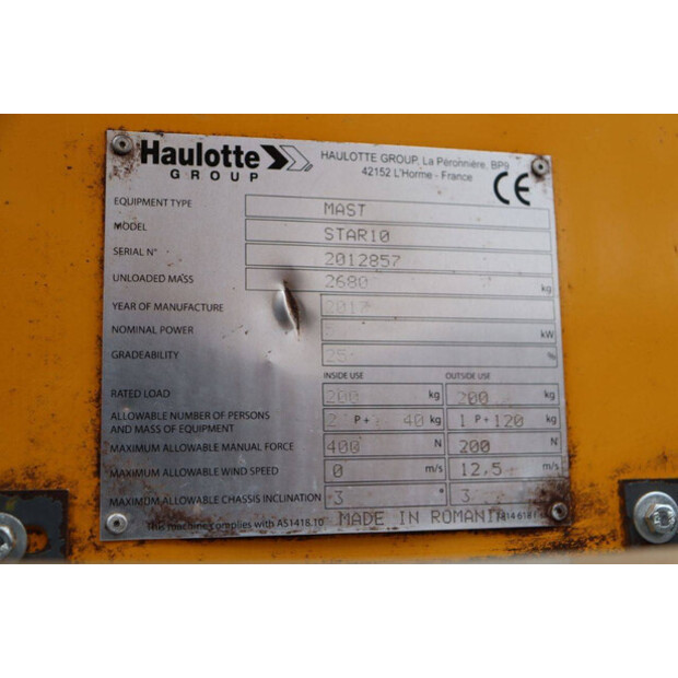2017 Haulotte STAR10-45334852