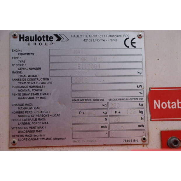 2012 Haulotte STAR 10-1-45334997