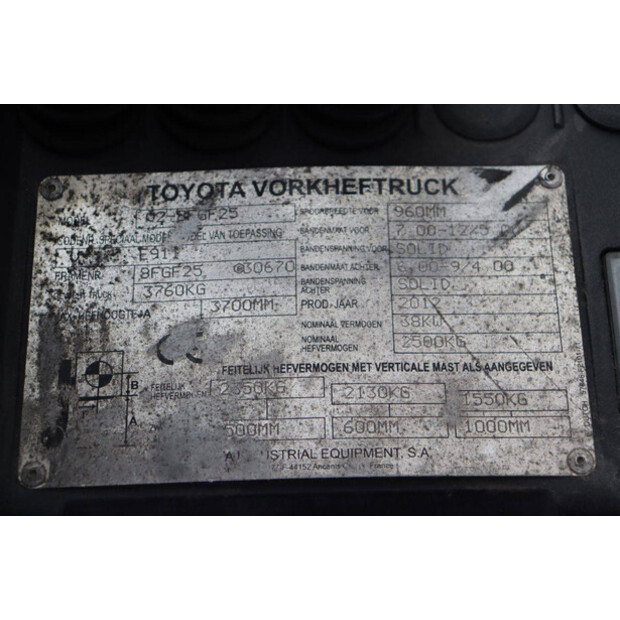 2012 تويوتا 02-8FGF25-45336940