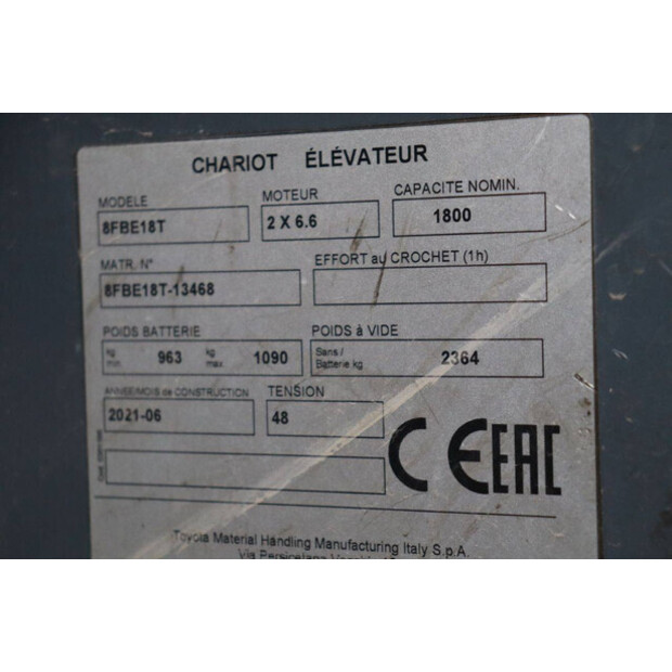 2021 تويوتا 8FBE18T-45337469