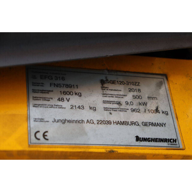2021 Jungheinrich EFG 316-45337617