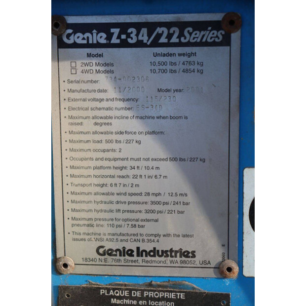 2001 Genie Z-34/22-45355558