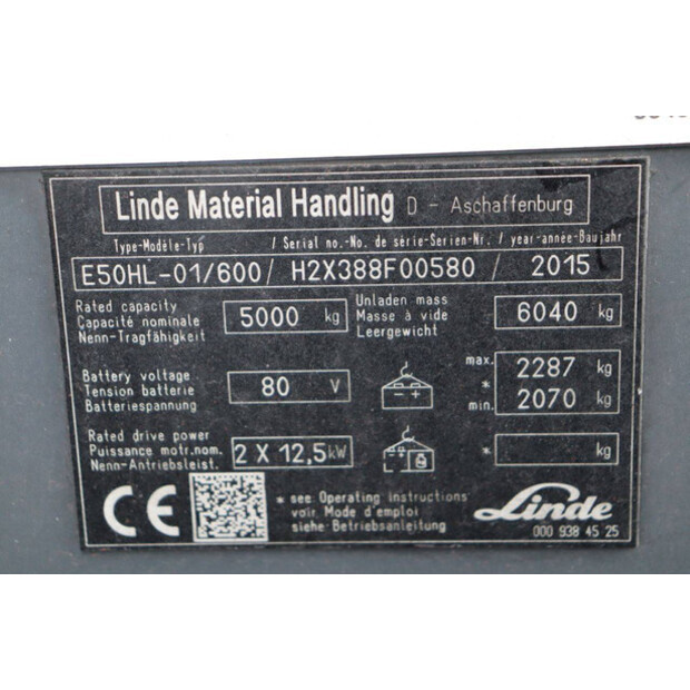 2015 Linde E50HL-01/600-45358992