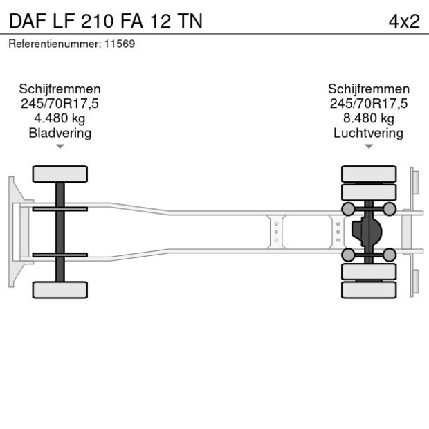 2018 DAF LF 210 FA 12 TN-45396845