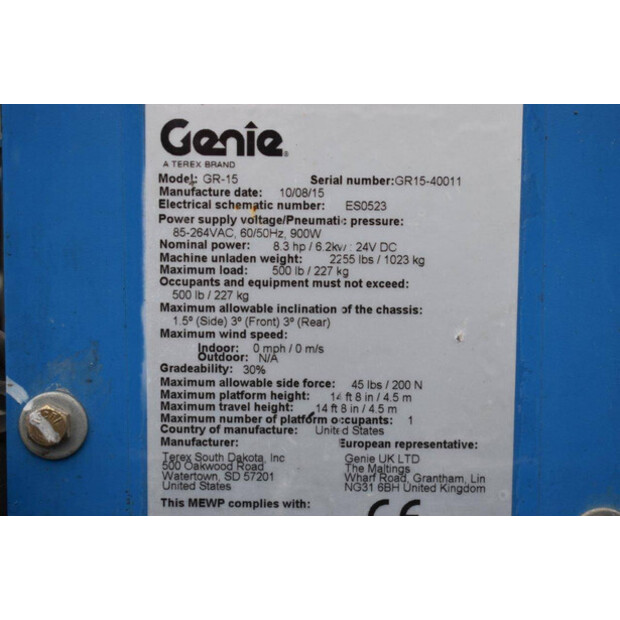 2015 Genie GR-15-45416778