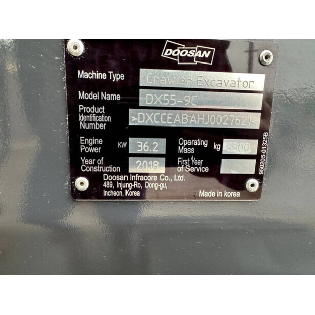 2018 Doosan DX55-9C-45416981