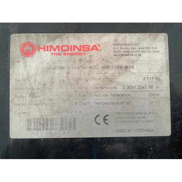 2016 Himoinsa HFW-200 T5-45466100