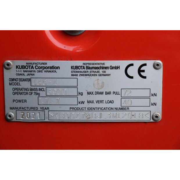 2021 كوبوتا U36-4-45470019