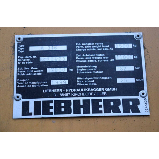 1999 Liebherr A 316-45471889