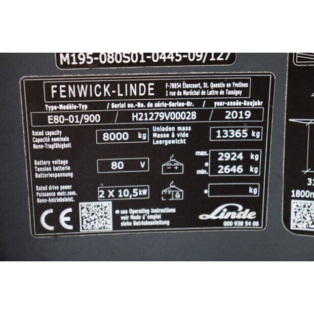 2019 Linde E80-01/900-45472952