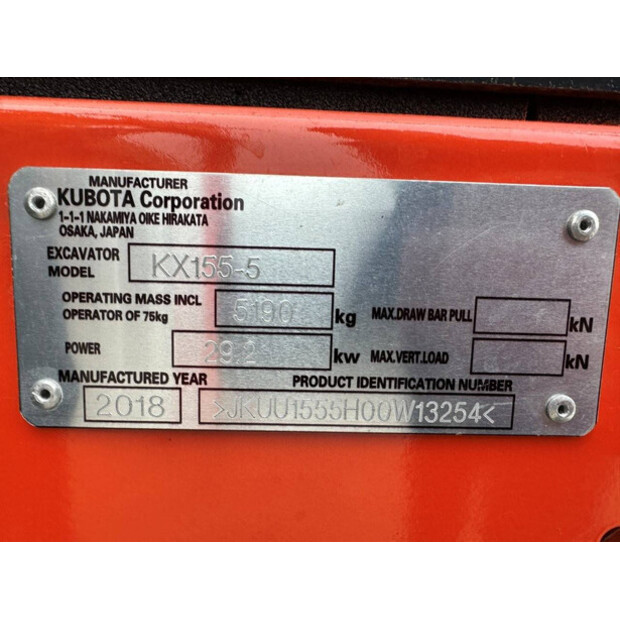 2018 KUBOTA KX155-5-45493718