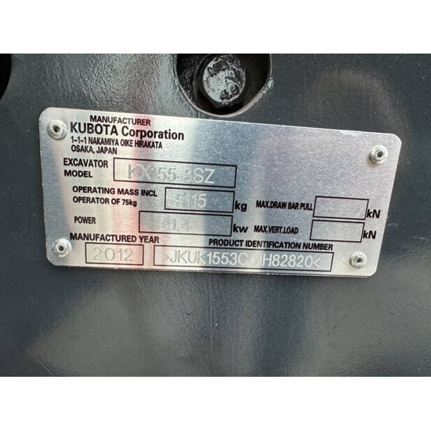 2012 كوبوتا KX155-3SZ-45493779