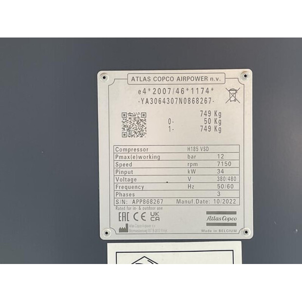 2022 Atlas-Copco E-AIR H185 VSD-45570662