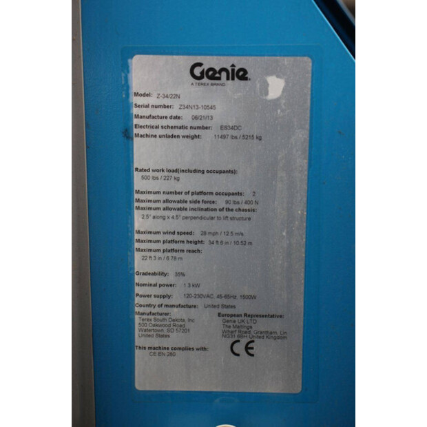 2013 Genie Z-34/22-45576600