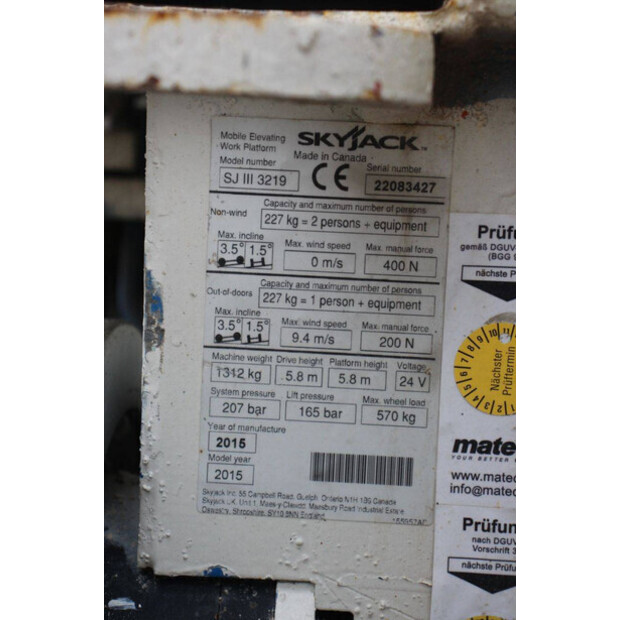 2015 SkyJack SJ III 3219-45576737