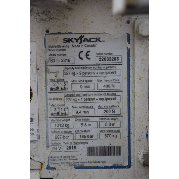 2015 SkyJack SJ III 3219-45576791