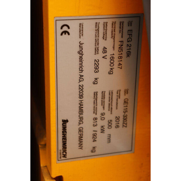 2016 Jungheinrich EFG 216K-45581556