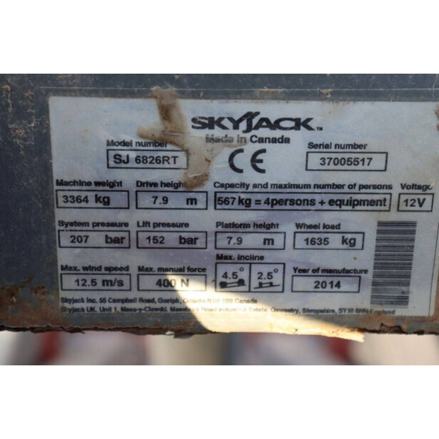 2014 SkyJack SJ6826RT-45583718