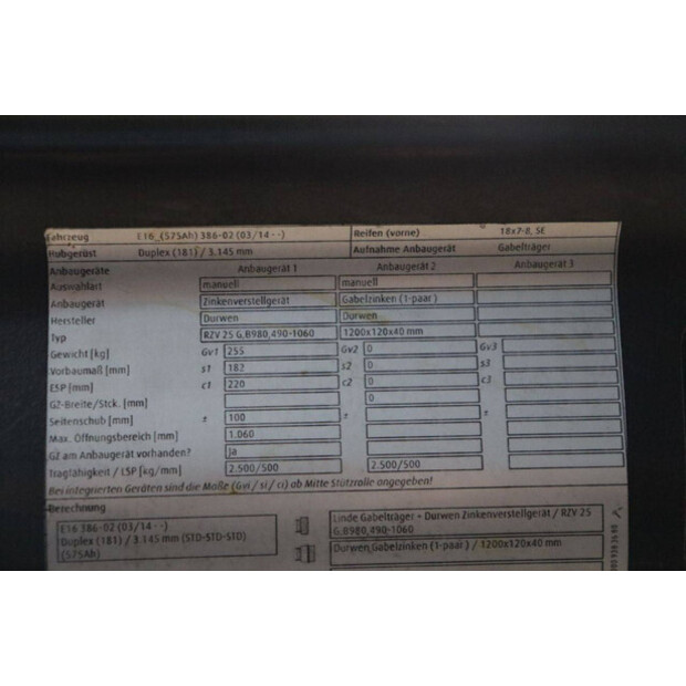 2013 Linde E16-01-45584711