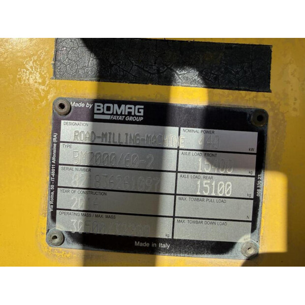 2016 BOMAG BM 2000/60-2-45602744