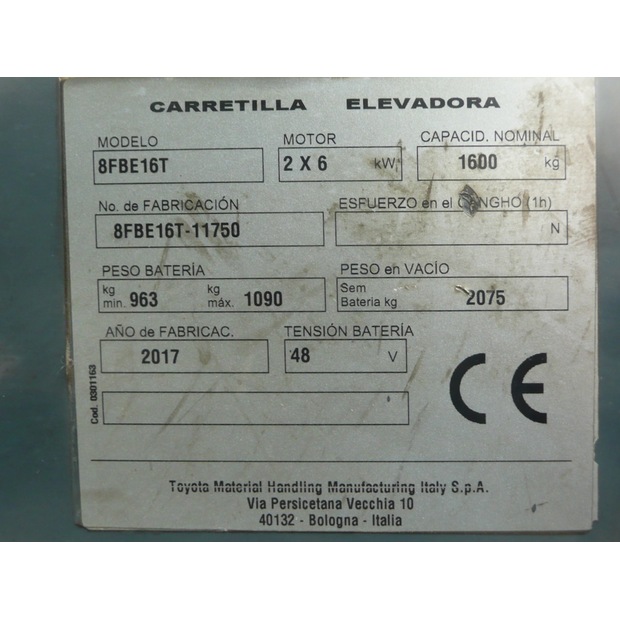 2017 Toyota 8FBE16T-45692460