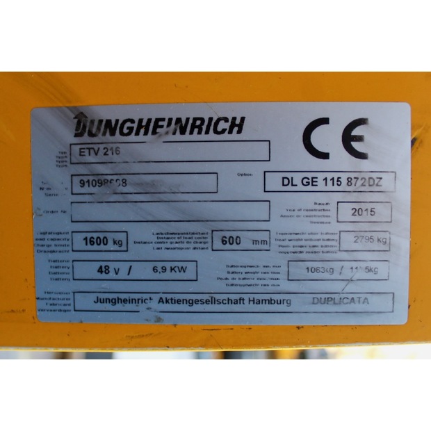 2015 Jungheinrich ETV 216 872 DZ-45692666