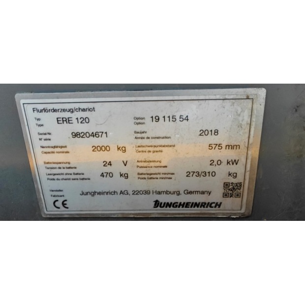2018 Jungheinrich ERE 120 LI-ION-45692682