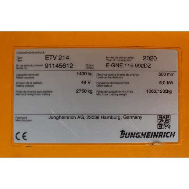 2020 Jungheinrich ETV 214 992 DZ-45692712