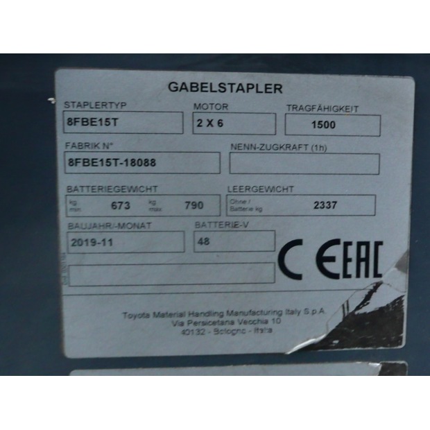 2019 Toyota 8FBE15T-45692729