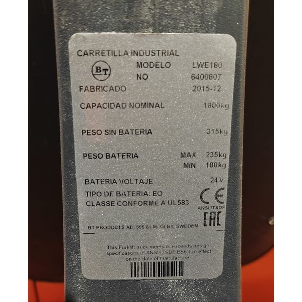 2015 BT LWE 180-45692815