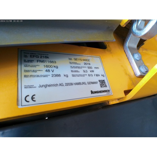 2019 Jungheinrich EFG 216k 440 DZ-45693103