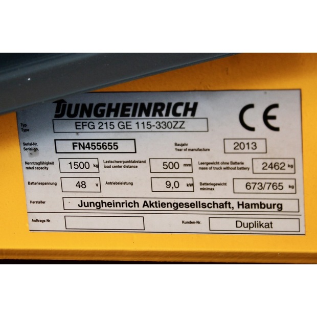 2013 Jungheinrich EFG 215 330 ZZ-45693329